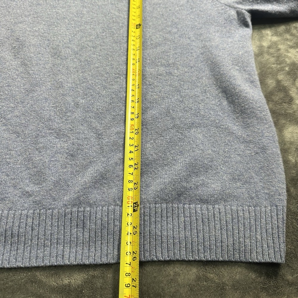 Brooks Brothers Scottish‎ LambsWool Sweater Men's LARGE V-Neck Pullover Blue - Picture 6 of 7